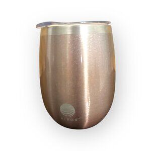 Rose Gold Albor Insulated Wine Tumbler With Lid 12 Oz Stainless Steel Travel Cup